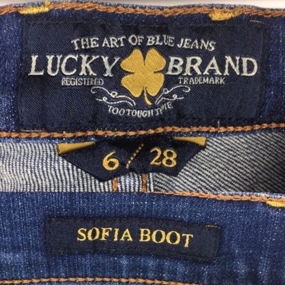LUCKY BRAND Jeans Sofia Boot Cut Stretch Denim Whiskering Details Size 6/28 - Picture 7 of 9